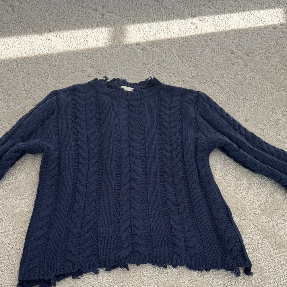 Navy Cable Knit Sweater